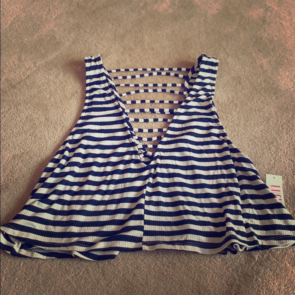 Striped  tank top crop top